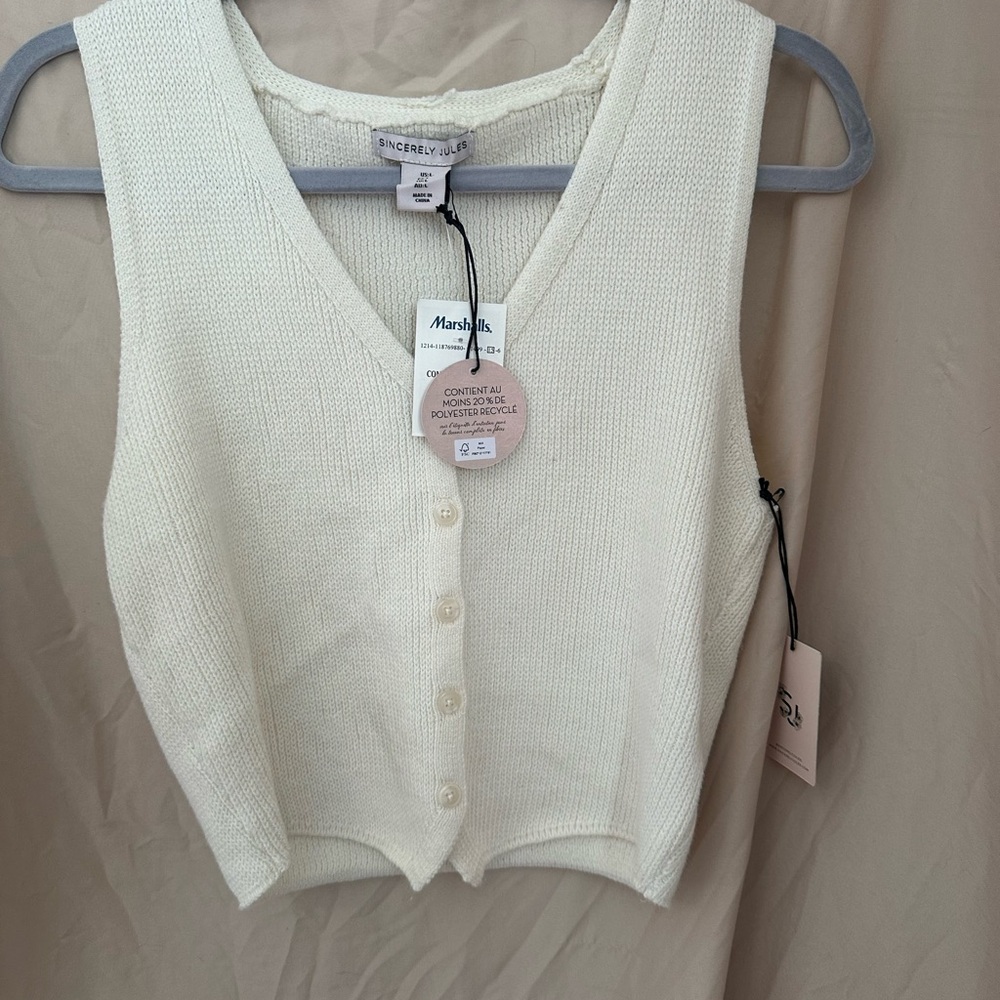 Sincerely Jules Ivory Knit Button-Up Top